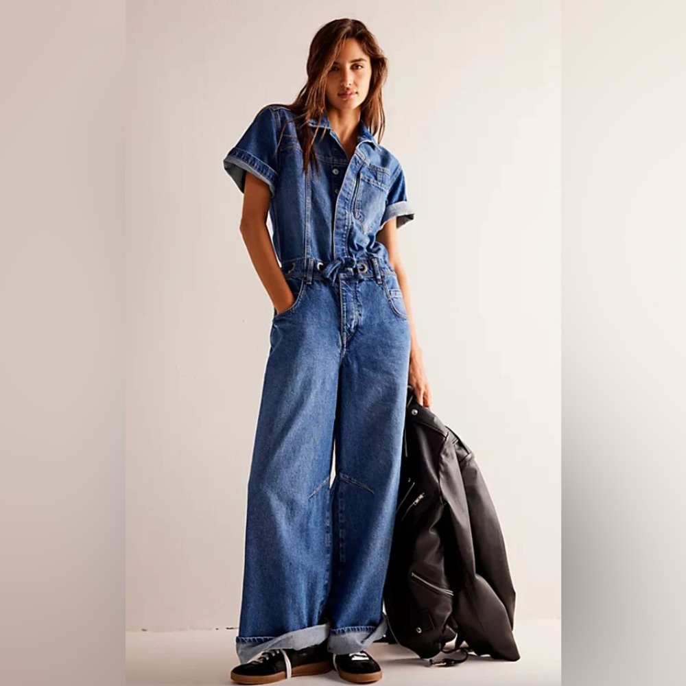Free People Edison Wide Leg Coveralls